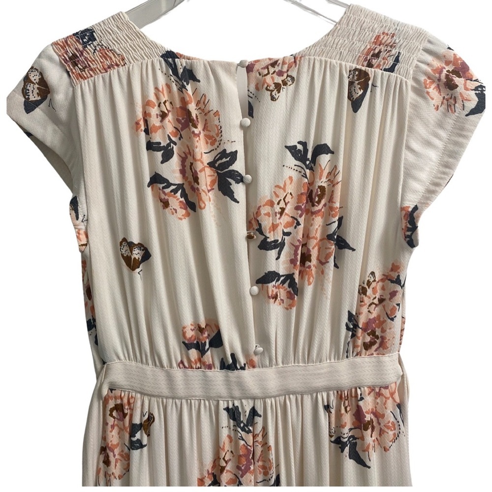 Free People All I Got Ivory Floral V-Neck Maxi Dress Size 6 - Picture 10 of 12